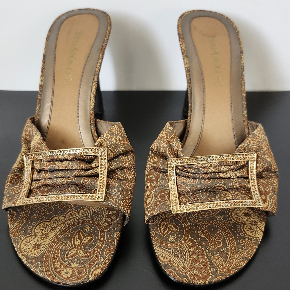 Women's Paisley Brown Slide Sandals